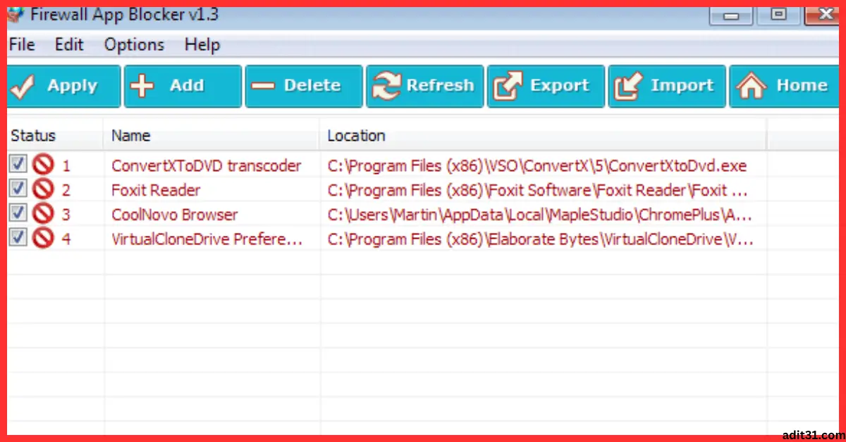 Firewall App Blocker