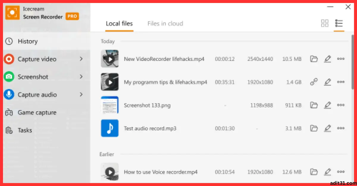 Icecream Screen Recorder PRO