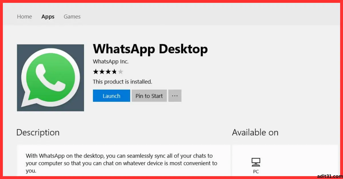 Whatsapp for Windows Computer 